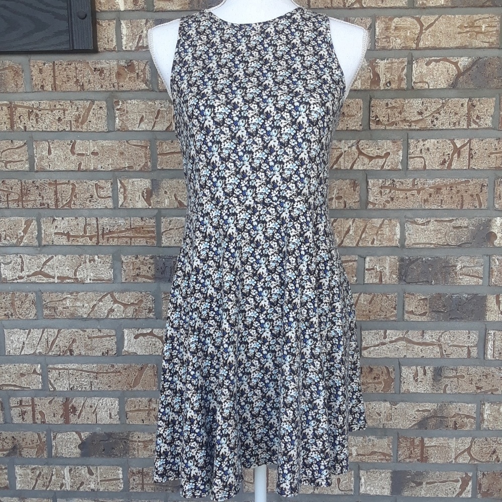 Aero Floral Lattice Back Skater Dress